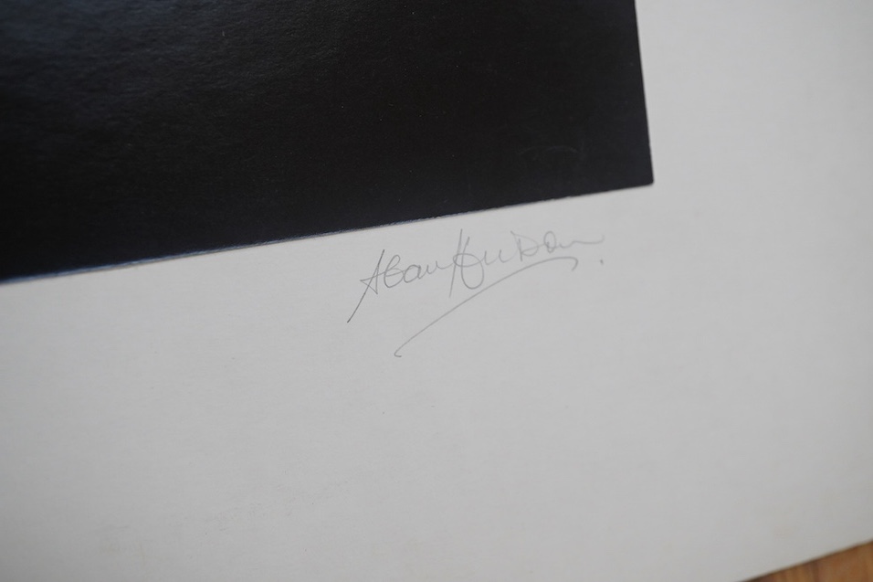 Sean Hudson, three vintage black and white photographs from Edinburgh Festival, 1981 and 1983, each signed and inscribed, together with one other, 38 x 48cm. Condition - good